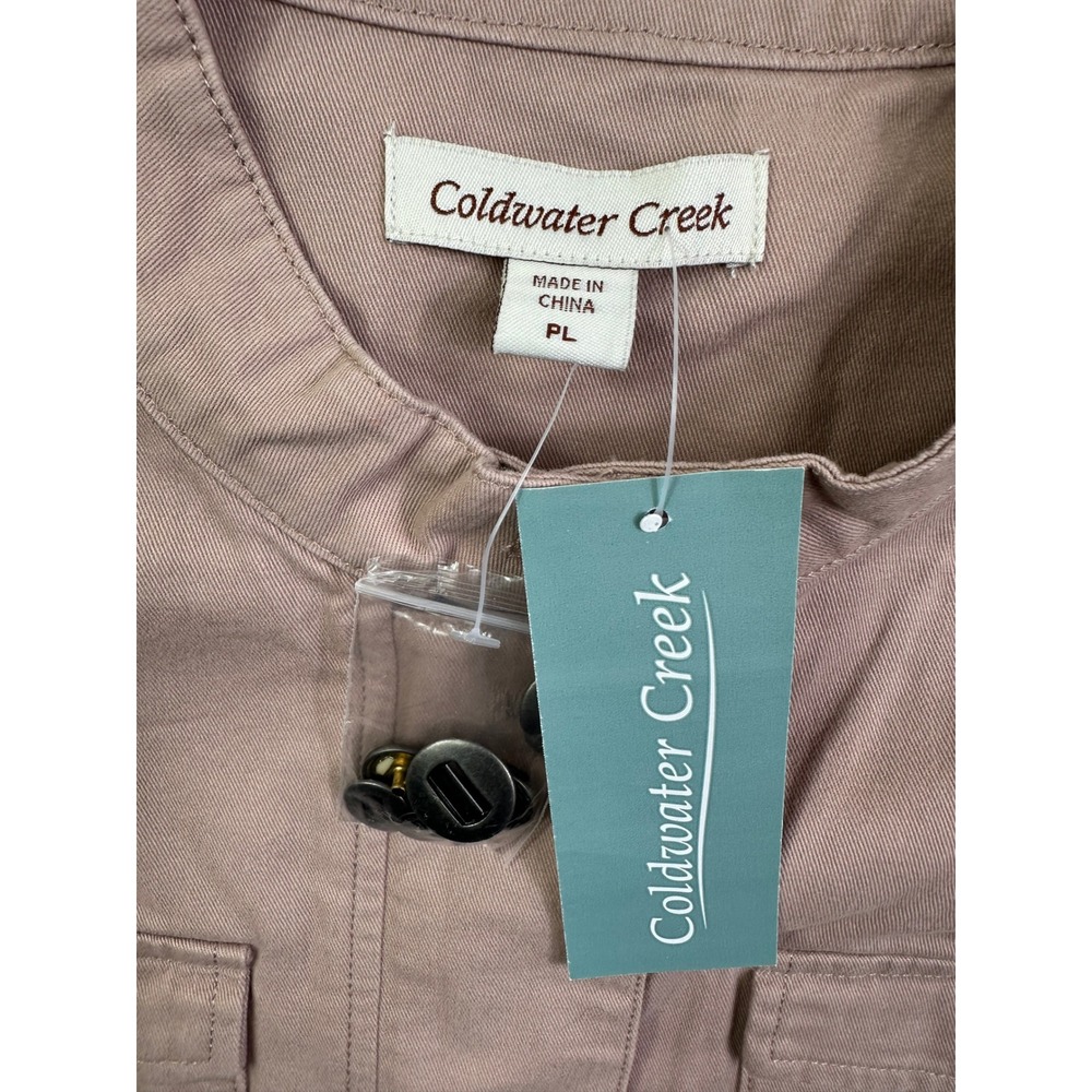 Coldwater Creek Women Mauve Mist Utility Field Jacket Petite Large PL New